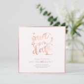 PixDezines BOTANICA LIEBE RETT DATUM|BLUSH PINK Save The Date (Stehend Vorderseite)