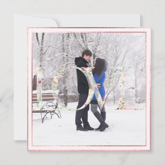 PixDezines BOTANICA LIEBE RETT DATUM|BLUSH PINK Save The Date (Rückseite)