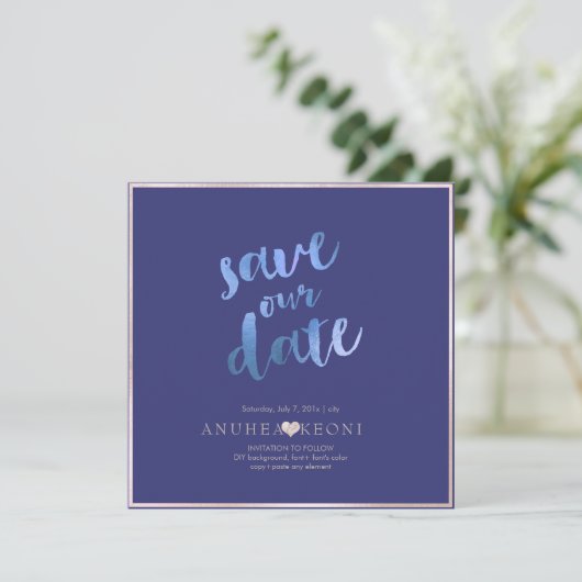 PixDezines BOTANICA LIEBE RETT DATUM|BLUSH PINK Save The Date (Stehend Vorderseite)