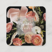 PixDezines Botanische Frische Ranunculus-Blüten Quadratische Visitenkarte (Vorderseite)