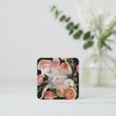 PixDezines Botanische Frische Ranunculus-Blüten Quadratische Visitenkarte (Stehend Vorderseite)