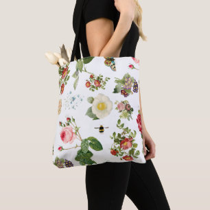 PixDezines Botanische Print/Redoute Collage Tasche