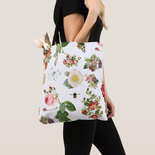 PixDezines Botanische Print/Redoute Collage Tasche (Von Nahem)