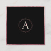PixDezines BOTANISCHES MONOGRAMM/IMITATE ROSE GOLD Quadratische Visitenkarte (Vorderseite)