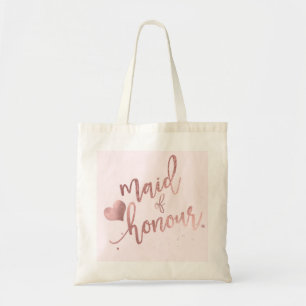 PixDezines Brautjungfer../Faux Roségold Schrift Tragetasche