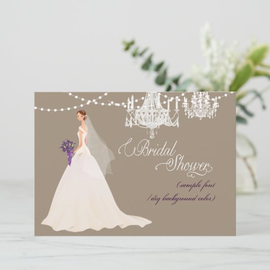 PixDezines-Brautparty/DIY-Anlass+Farbe Einladung (Stehend Vorderseite)