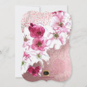 PixDezines Brautparty/Dunkle Kirschblüten Einladung (Rückseite)