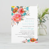 PixDezines Brautparty Helle Blume Einladung (Stehend Vorderseite)