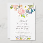 PixDezines Brautparty Pastel Wasserfarbene Blume Einladung (Vorderseite)