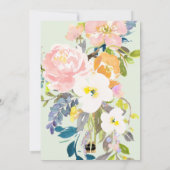 PixDezines Brautparty Pastel Wasserfarbene Blume Einladung (Rückseite)