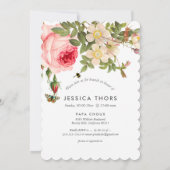 PixDezines Brautparty Rose Garten/DIY Background Einladung (Rückseite)