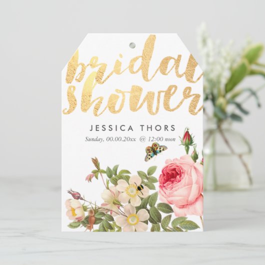 PixDezines Brautparty Rose Garten/DIY Background Einladung (Stehend Vorderseite)