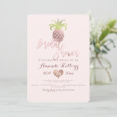 PixDezines Brautparty/Rose Gold/Ananas Einladung (Stehend Vorderseite)