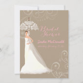 PixDezines Brautparty/Spitzenschirm/DIY-Beck Einladung (Vorderseite)