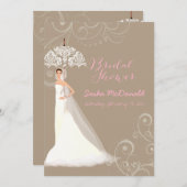 PixDezines Brautparty/Spitzenschirm/DIY-Beck Einladung (Vorne/Hinten)