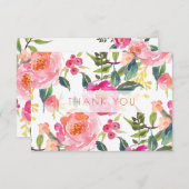 PixDezines Brautparty Wasserfarben Sommererbsen Dankeskarte (Vorne/Hinten)