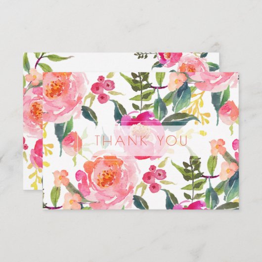 PixDezines Brautparty Wasserfarben Sommererbsen Dankeskarte (Vorne/Hinten)