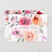 PixDezines Brautparty Wasserfarbene Frühlingsflora Dankeskarte (Vorne/Hinten)