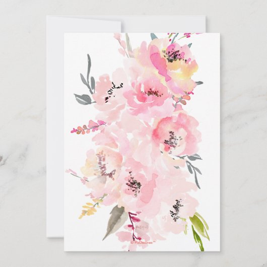 PixDezines Brautparty Wasserfarbenfrohe Erbsen Einladung (Rückseite)