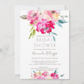 PixDezines Brautparty Wasserfarbenpeonies Einladung (Vorderseite)