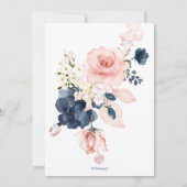 PixDezines Brautparty Watercolor Marine Rose Einladung (Rückseite)