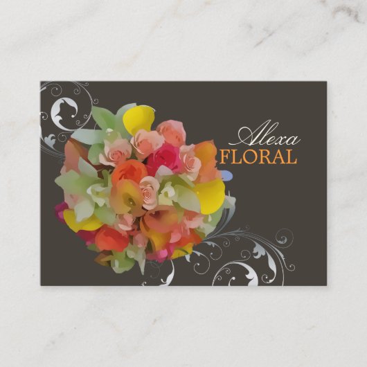 PixDezines Bridal Bouquet, Blumenfarben Visitenkarte (Vorderseite)