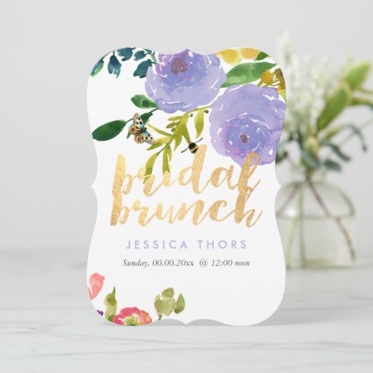 PixDezines Bridal Brunch Ranunculus/DIY Bckgrand Einladung (Stehend Vorderseite)