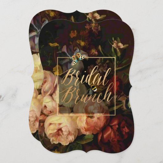 PixDezines Bridal Brunch/Still Life Floral Einladung (Vorne/Hinten)