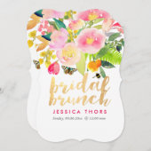 PixDezines Bridal Brunch Wasserfarbe Einladung (Vorne/Hinten)
