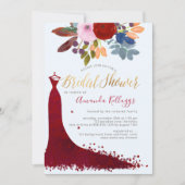 PixDezines Bridal Shower Watercolor Red+Blue Einladung (Vorderseite)