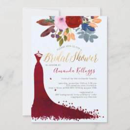 PixDezines Bridal Shower Watercolor Red+Blue Einladung
