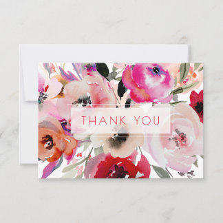 PixDezines Bridal Shower Watercolor Summer Floral Dankeskarte