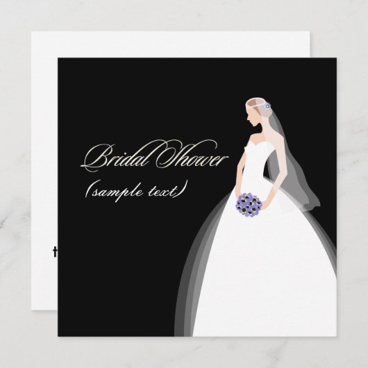 PixDezines Bride 2 B, anpassbarer Hintergrund Einladung (Vorne/Hinten)