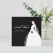 PixDezines Bride 2 B, anpassbarer Hintergrund Einladung (Stehend Vorderseite)