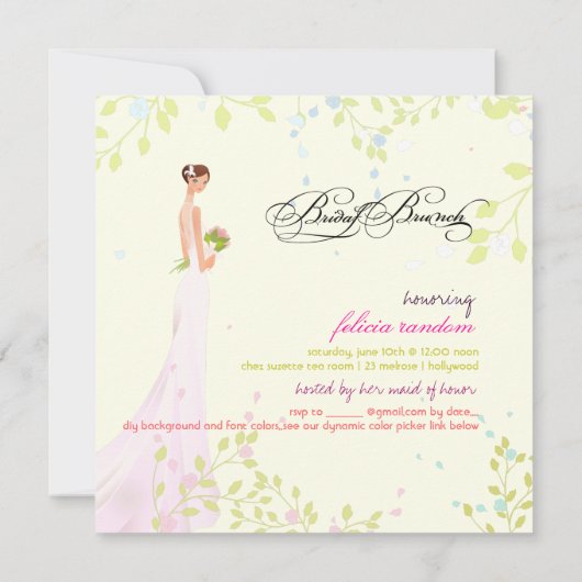 PixDezines Bride 2 B/DIY Einladung (Rückseite)