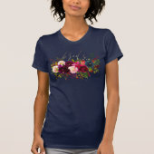 PixDezines Bride/Blush+Bordeaux-Blume T-Shirt (Vorderseite)
