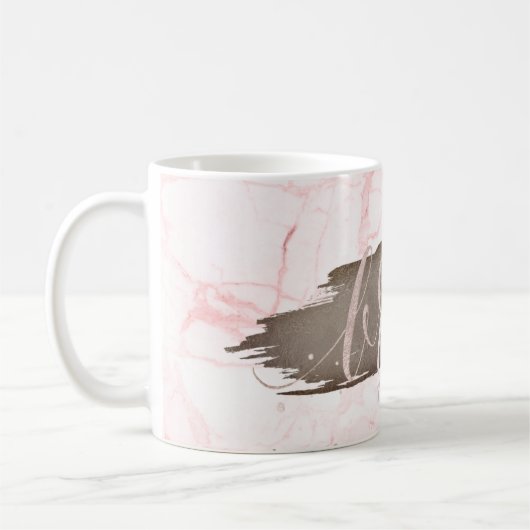 PixDezines Bride | Blush Pink Script aus Marble Kaffeetasse (Links)