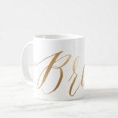 PixDezines Bride/Imitate Gold/Moderne Schrift Kaffeetasse (Vorderseite Links)