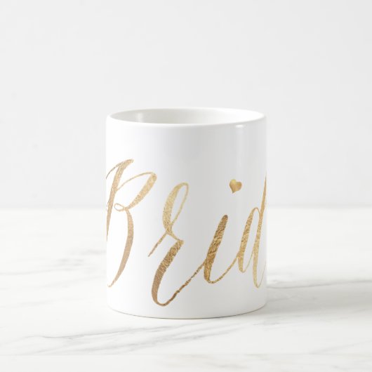 PixDezines Bride/Imitate Gold/Moderne Schrift Kaffeetasse (Mittel)