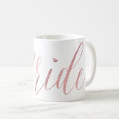 PixDezines Bride/Imitate Rose Gold/Moderne Schrift Kaffeetasse (VorderseiteRechts)