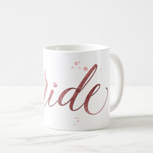 PixDezines Bride/Imitats Rose Gold/Modernes Skript Kaffeetasse (VorderseiteRechts)