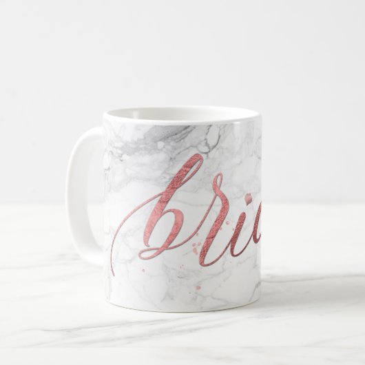 PixDezines Bride/Imitats Rose Gold/Modernes Skript Kaffeetasse (Vorderseite Links)