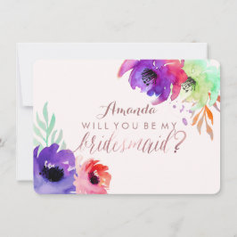 PixDezines Bridesmaid/Floral/Wasserfarbe/Rose Einladung