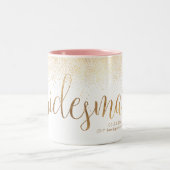 PixDezines Bridesmaid/Imitate Gold Confetti Zweifarbige Tasse (Mittel)