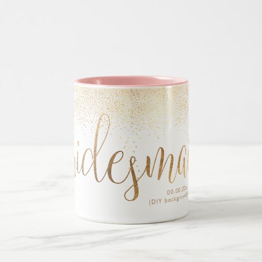 PixDezines Bridesmaid/Imitate Gold Confetti Zweifarbige Tasse (Mittel)