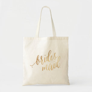 PixDezines Bridesmaid/Imitate Gold Script Tragetasche