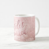 PixDezines Bridesmaid/Imitate Rose Gold/Moderne Sc Kaffeetasse (VorderseiteRechts)