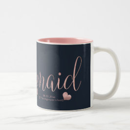 PixDezines Bridesmaid/Imitate Rose Gold+Navy Blue Zweifarbige Tasse