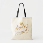 PixDezines Bridesmaid/Imitats Gold Script Tragetasche (Vorne)