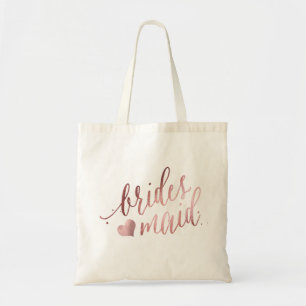 PixDezines Bridesmaid/Imitats Rose Gold Script Tragetasche